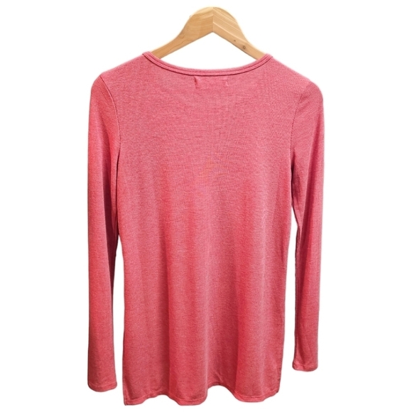 The Black Dog Classic Long Sleeve Shirt Size Small Stretch Pink Casual Ribbed - Picture 3 of 7